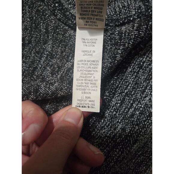 L.L. Bean Cowl Neck Pullover Sweater Size Medium Gray Black - Picture 4 of 9